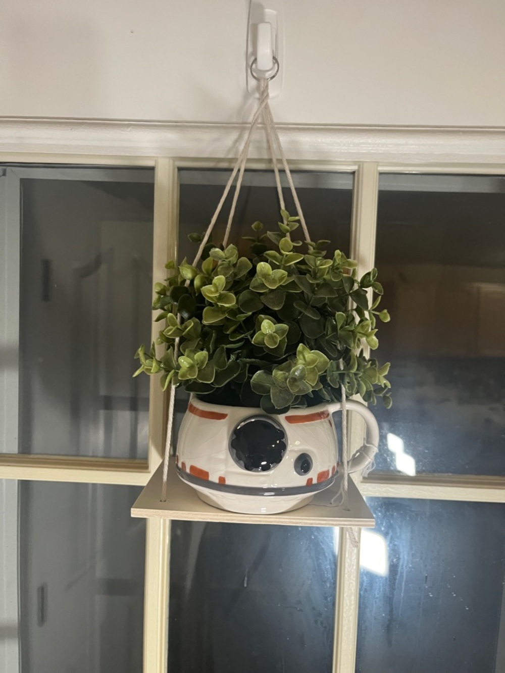 Star Wars BB-8 Mug Planter on Hanging Swing Shelf 🌿